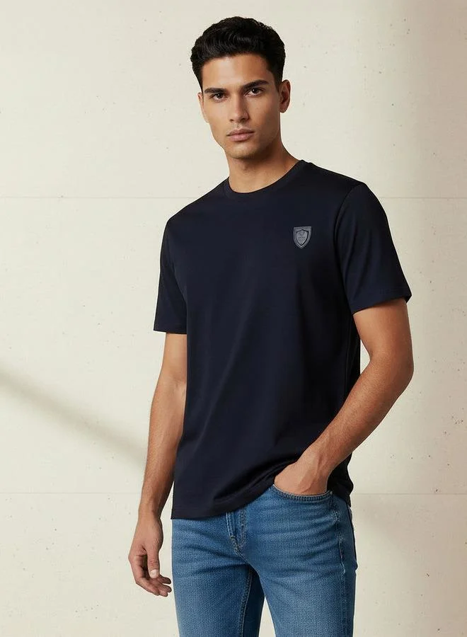 Emperor Emperor Men Regular Fit Crew Neck Short Sleeve Badge Accent T-shirt